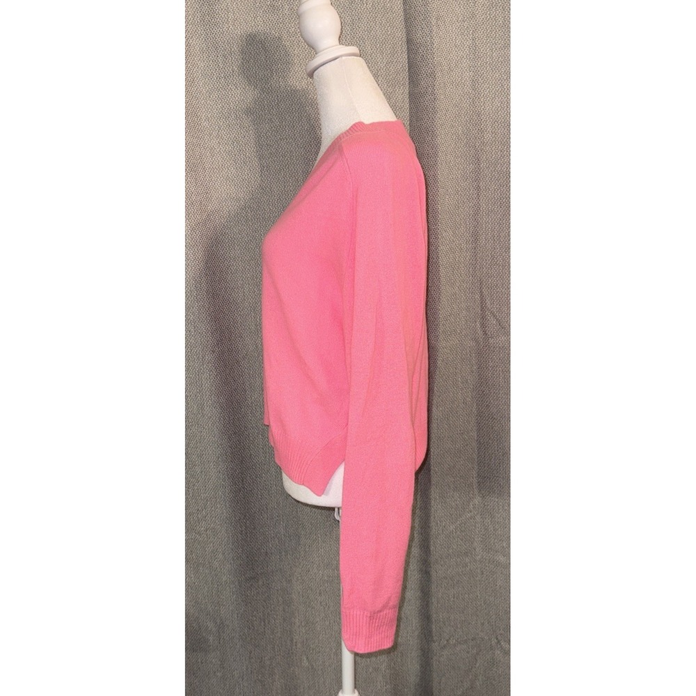 Crush Malibu Cashmere Sweater in Cosmo Pink  V-neck Women's Size Small - Picture 3 of 10